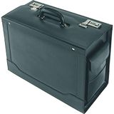 Alassio Pilotenkoffer Ancona, aktetas van echt leer, handbagage, documentenkoffer met hangmappen koffer, 45 cm, 32 liter, zwart