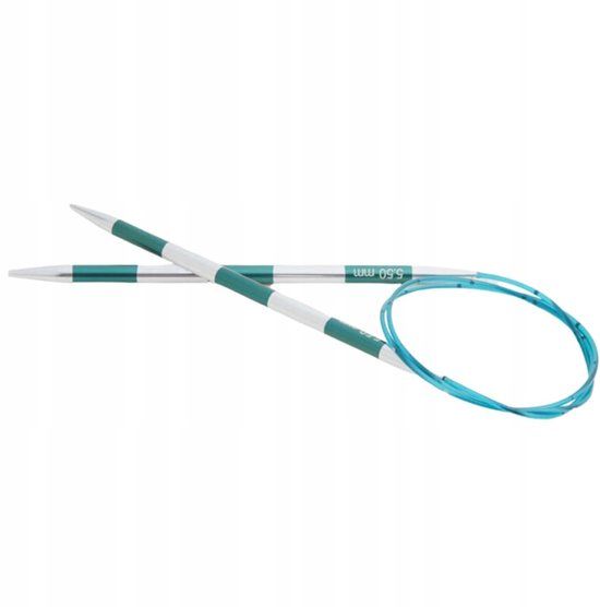 KnitPro Aluminium Rondbreinaalden 80cm - 2.00mm - Blauw, Groen, Zilver