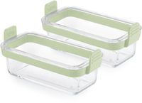Lékué Airfryer Ovenschaal Rechthoek - Set 2-delig - Glas - Transparent