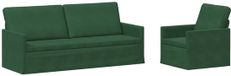 vidaXL Canapé 2 places Jungle Vert Velours côtelé Tissu