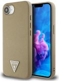 GUESS Grained Triangle Serie - MagSafe Hoesje - iPhone 16e - Bruin