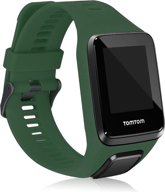 kwmobile horlogeband voor TomTom Adventurer/Runner 3/Spark 3/Golfer 2 - siliconen armband voor fitnesstracker - donkergroen