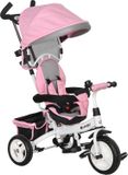 Homcom Kids Tricycle Metaal, Kunststof 95L x 50B x 106H cm Roze