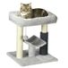 PawHut Poteau griffoir Chat - Panneau de particules, Peluche (100% Polyester), Sisal, Coton PP - Gris