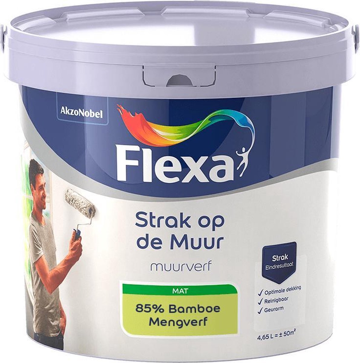 FLEXA Strak op de muur - Muurverf - Mengcollectie - 85% Bamboe - 5 Liter