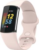 Strap-it Siliconen Smartwatch bandje - Lichtroze - Maat L - Geschikt voor Fitbit Charge 5 / Charge 6
