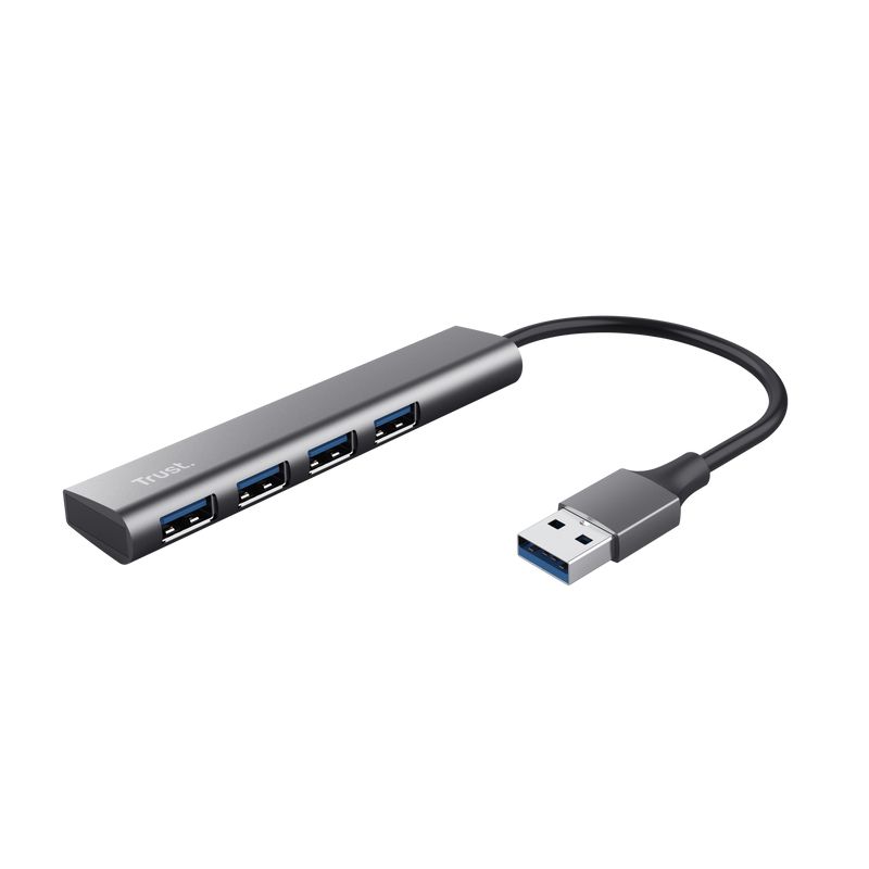 Trust Halyx USB 3.2 Gen 1 (3.1 Gen 1) Hub - 4 Ports - Black/Grey