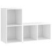 Meuble TV 2 pièces 72x35x36,5 cm bois traité blanc