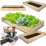 MODO24 Jardinière surélevée bois, bac à plantes, bois massif, pin, jardinière à herbes, bac à fleurs, jardin, terrasse, 27x237x100 cm, naturel, ZP06
