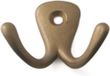 Merkloos Kapstokhaken luxe - dubbele haak - aluminium - brons - 4,2 x 5,0 cm - garderobe - ophang haken - jashaken