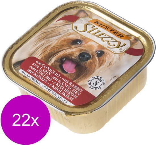 Mister Stuzzy Dog PatÃ© 150 g - Hondenvoer - 22 x Konijn