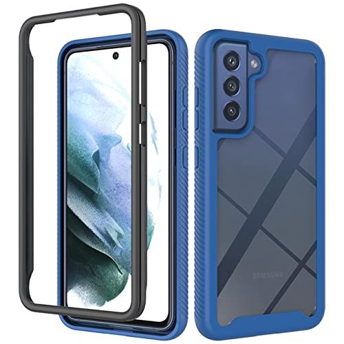 HUILUN Doorzichtige acryl telefoon beschermhoes voor Samsung Galaxy S22 Ultra, marineblauw