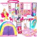 Merkloos Poppenhuis draagbaar opvouwbaar - 6-in-1 speelset - Meer dan 60 accessoires - Kunststof ABS