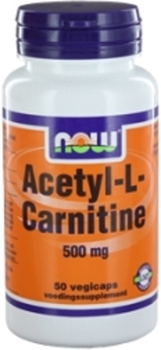 NOW Acetyl-L-Carnitine 500 mg Capsules 50 st Acetyl-L-Carnitine 500 mg (50 Veggie Caps) - Foods