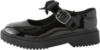 Next - Meisjes - Stoere Mary Jane-schoolschoenen met strik en wijde pasvorm (G) - Zwart
