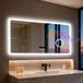 Miroir de salle de bain LED Bluetooth - Miroir mural rectangulaire - Grossissement 3x - Miroir de maquillage - Antibuée - Éclairage à mémoire 3 couleurs - Sans cadre - 120 x 70 cm