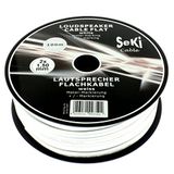 Luidsprekerkabel platte 2x1,5mm² - wit - 100m spoel - CCA - audiokabel - luidsprekerkabel