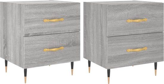 VidaXL Nachtkastjes - Set van 2 - Eiken - 40x35x47,5 cm