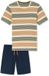 SCHIESSER Pyjama kort Heren Gestreept Whiskey 100% Katoen