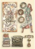 Stamperia Wooden Shapes A5 Lady Vagabond Lifestyle Typing Writer (KLSP112)