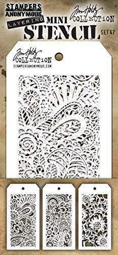 Tim Holtz - Stampers Anon Mini Stencil, Set #47, One Size