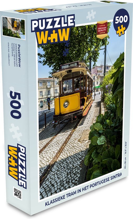 MuchoWow Puzzel Klassieke tram in het Portugese Sintra - Legpuzzel - Puzzel 500 stukjes