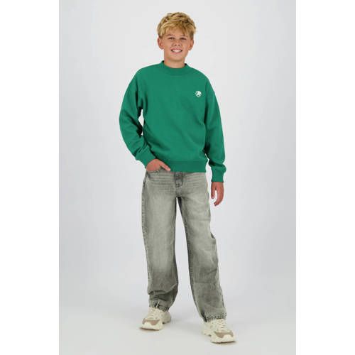 Raizzed sweater met backprint groen