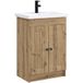 Maison Exclusive Ensemble de meubles de salle de bain "Exclusive", en chêne artisanal, dimensions : 56 x 37,5 x 81 cm