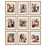 Sheffield Home 9-delige galerij wandframe set, 28x35 cm, mat tot 20 x 25 cm, antiek brons