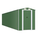 vidaXL Tuinschuur 192x855x223 cm Gegalvaniseerd Staal Groen