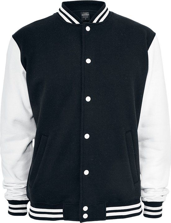 Urban Classics 2-Tone College Heren Collegejas - zwart/wit - S