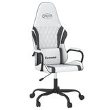 VidaXL Gamingstoel met massagefunctie, wit en zwart, kunstleer