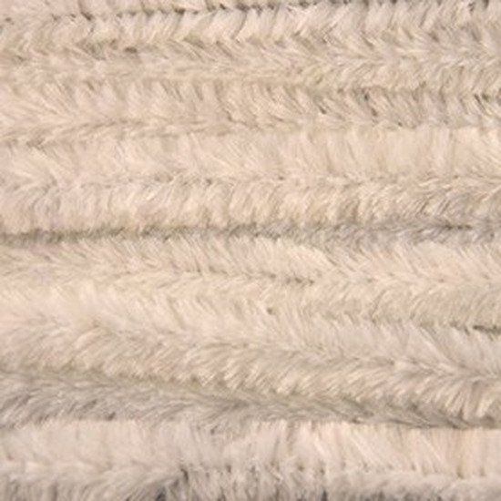 Merkloos 10x White Chenille Stems 14mm x 50cm - Bendable Craft Wire - Plush Chenille Yarn - Hobby Supplies