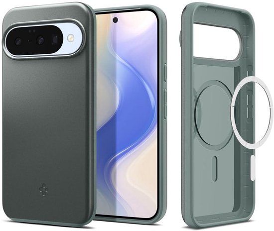 Spigen Thin Fit MagFit Hoesje Geschikt voor Google Pixel 10 / 10 Pro - Back Cover - Compatibel met MagSafe & PixelSnap - Groen