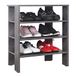 RICOO Schoenenrek smal en hoog 70 x 55 x 32 cm staand rek geperst hout betonlook grijs WM039-BG schoenenstandaard met 3 niveaus schoenenkast open schoenenrek voor hal en schoenen
