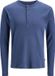 JACK & JONES Kian long sleeve henley tee slim fit - heren T-shirt met - blauw (oceana)