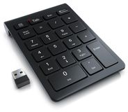 Clavier numérique sans fil Aplic avec connexion sans fil 2,4 GHz et dongle USB, bloc de chiffres avec 22 touches et 10 touches multifonctions, conception inclinée, mode d'économie d'énergie, portée jusqu'à 10 m, noir