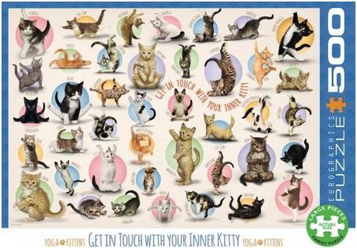 Eurographics Yoga Kittens Puzzel (500 stukjes)