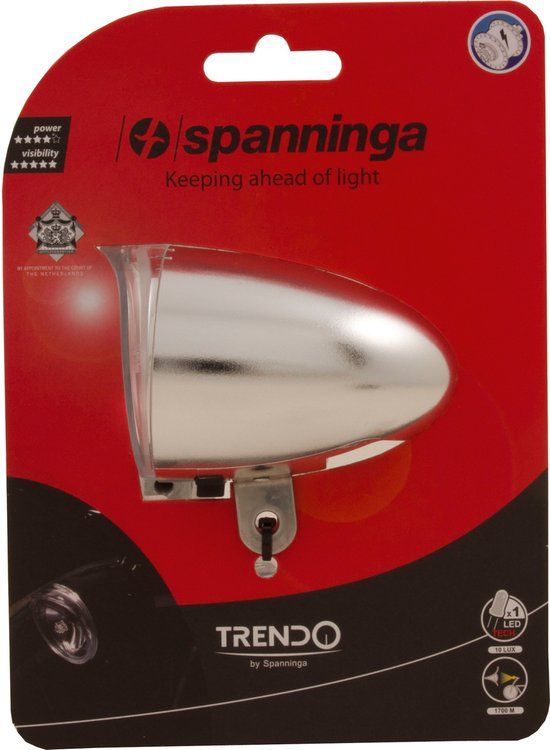 Spanninga Trendo XDO Koplamp - Zwart - 10 Lux - Dynamo