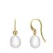 Lucardi Dames Zilveren goldplated oorhangers zoetwaterparel - Oorbellen - 925 Zilver - Goudkleurig