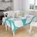 Bonamaison Tafelkleed, Anti-Mold, Sneldrogend, Waterdicht, 100% Polyester Tafellaken, Turkoois, wit, 140 x 160 Cm