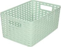 Plasticforte Opbergmand - Kastmand - rotan kunststof - mintgroen - 6 Liter - 19 x 29 x 13 cm