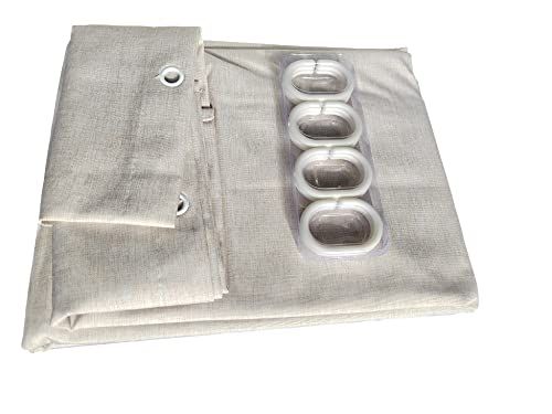 JIUJ Douchegordijn, schimmel- en schimmelbestendig, 180 x 200 cm, katoen, linnen, antistatisch, linnen, textuur, waterbestendig, extra dik, zware badkamergordijnen, premium stof katoen (gebroken wit)