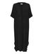 KAFFE Maxi-jurk voor dames, zakken, V-hals, losse pasvorm, halve mouwen, ronde hals, jurk voor dames, Black Deep, 46