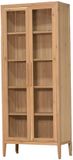 DÉJA Living Vitrinekast Camille - Naturel - Eikenhout - 97x37x200cm