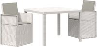 vidaXL Eettafel Set Wit en Lichtgrijs PP