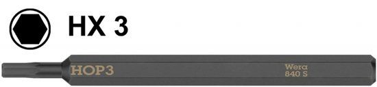 Wera 840 S Hex-Plus binnenzeskantbits voor slagschroevendraaier, 3 x 70 mm - 05018150001