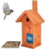 KOTARBAU® Nestkast voor Vogels, Hout, 33 x 10 cm, Baksteenachtig, Voederhuis, Vogelhuisje, Nestkastje, Vogelvoer 0.5 kg, Voor Mezen Staren Futterstelle