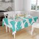 Bonamaison Tafelkleed, Anti-Mold, Sneldrogend, Waterdicht, 100% Polyester Tafellaken, Turkoois, wit, 140 x 160 Cm
