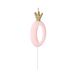 Cijferkaars 0 voor verjaardagstaart, roze kaars met gouden glitterkroon voor meisjes, babyshower, feest, geboorte, genderreveal party, trouwdag
